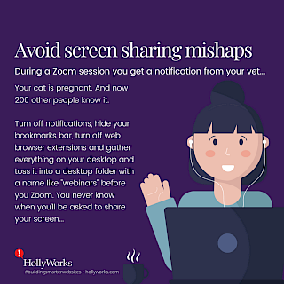 Sprout Social has an excellent Screen sharing tips and best practices for remote teams