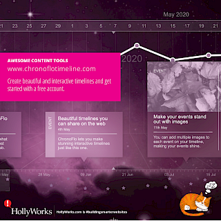 ChronoFlo Timeline Maker  is a Fun, beautiful timeline generator that comes with a free account option